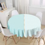 - MasaYuv-9277-Gorsel1 - Realhomes Mint Yeşili & Beyaz Ogea Desenli Dijital Baskılı Modern Yuvarlak Masa Örtüsü - Çap 140cm Realhomes