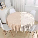 - MasaYuv-9278-Gorsel1 - Realhomes Vizon & Beyaz Ogea Desenli Dijital Baskılı Yuvarlak Masa Örtüsü - Çap 140cm Realhomes