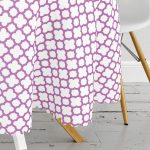 - MasaYuv-9279-Gorsel3 - Realhomes Mor & Beyaz Ogea Desenli Dijital Baskılı Modern Yuvarlak Masa Örtüsü - Çap 140cm Realhomes