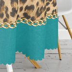 Leopar Desenli Dijital Baskılı Modern Yuvarlak Masa Örtüsü - Çap 140cm Realhomes
