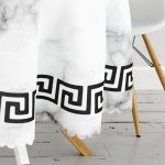 Mermer Tasarımlı Modern Dijital Baskılı Yuvarlak Masa Örtüsü - Çap 140cm Realhomes