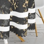 Mermer Tasarımlı Modern Dijital Baskılı Yuvarlak Masa Örtüsü - Çap 140cm Realhomes