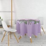 Özel Tasarım Gül Tasarımlı Dijital Baskılı Modern Yuvarlak Masa Örtüsü - Çap 140cm Realhomes