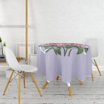 Özel Tasarım Gül Tasarımlı Dijital Baskılı Modern Yuvarlak Masa Örtüsü - Çap 140cm Realhomes