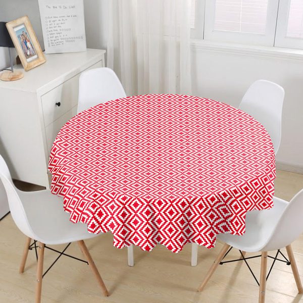 - MasaYuv-9394-Gorsel1 - Realhomes  Realhomes Özel Tasarım Çiçek Desenli Modern Yuvarlak Masa Örtüsü - Çap 140cm Realhomes