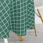 Yeşil Ogea Desenli Dijital Baskılı Yuvarlak Masa Örtüsü - Çap 140cm Realhomes