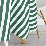 Yeşil Beyaz Düz Çizgi Tasarımlı Dijital Baskılı Modern Yuvarlak Masa Örtüsü - Çap 140cm Realhomes