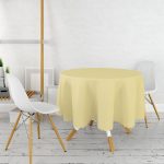 Hardal Renkli Dijital Baskılı Yuvarlak Masa Örtüsü - Çap 140cm Realhomes