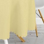 Hardal Renkli Dijital Baskılı Yuvarlak Masa Örtüsü - Çap 140cm Realhomes