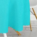 Turkuaz Renkli Dijital Baskılı Yuvarlak Masa Örtüsü - Çap 140cm Realhomes