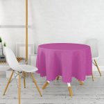 Mor Renkli Dijital Baskılı Yuvarlak Masa Örtüsü - Çap 140cm Realhomes