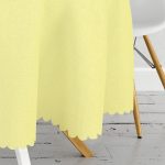 - MasaYuv-961-Gorsel3 - Realhomes  Sarı Renkli Dijital Baskılı Yuvarlak Masa Örtüsü - Çap 140cm Realhomes