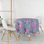 Flamingo Desenli Dijital Baskılı Yuvarlak Masa Örtüsü - Çap 140cm Realhomes