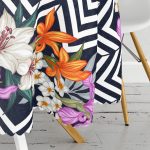 Çiçek Desen Dijital Baskılı Yuvarlak Masa Örtüsü - Çap 140cm Realhomes