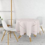 Gold Detaylı Özel Tasarım Yuvarlak Masa Örtüsü - Çap 140cm Realhomes