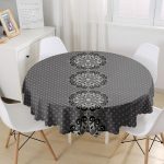 Puantiyeli Özel Tasarım Dijital Baskılı Yuvarlak Masa Örtüsü - Çap 140cm Realhomes