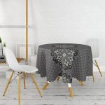 Puantiyeli Özel Tasarım Dijital Baskılı Yuvarlak Masa Örtüsü - Çap 140cm Realhomes