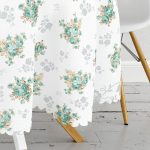 Özel Tasarım Rengarenk Çiçek Motifli Dijital Baskılı Yuvarlak Masa Örtüsü - Çap 140cm Realhomes