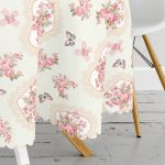 Kelebek & Kalp Detaylı Dijital Baskılı Yuvarlak Masa Örtüsü - Çap 140cm Realhomes