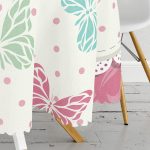 Realhomes Kelebek Tasarımlı Dijital Baskılı Yuvarlak Masa Örtüsü - Çap 140cm Realhomes