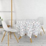 - MasaYuv-Real274-Gorsel2 - Realhomes  Özel Tasarım Çiçek Tasarımlı Dijital Baskılı Modern Yuvarlak Masa Örtüsü - Çap 140cm Realhomes