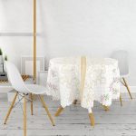 RealHomes Özel Tasarım Dijital Baskılı Modern Yuvarlak Masa Örtüsü - Çap 140cm Realhomes