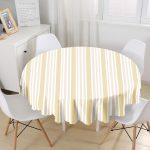 Vizon Düz Çizgili Özel Tasarım Dijital Baskılı Yuvarlak Masa Örtüsü - Çap 140cm Realhomes