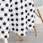 - MasaYuv-Real287-Gorsel3 - Realhomes Siyah Beyaz Puantiyeli Özel Tasarım Dijital Baskılı Yuvarlak Masa Örtüsü - Çap 140cm Realhomes