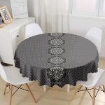 - MasaYuv-Real288-Gorsel1 - Realhomes RealHomes Özel Tasarım Dijital Baskılı Modern Yuvarlak Masa Örtüsü - Çap 140cm Realhomes