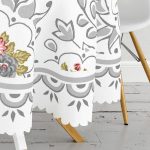 RealHomes Özel Tasarım Dijital Baskılı Modern Yuvarlak Masa Örtüsü - Çap 140cm Realhomes