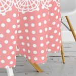 - MasaYuv-Real298-Gorsel3 - Realhomes Turuncu Puantiyeli Özel Tasarım Dijital Baskılı Yuvarlak Masa Örtüsü - Çap 140cm Realhomes