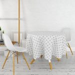 - MasaYuv-Real303-Gorsel2 - Realhomes  Gri Özel Tasarım Dijital Baskılı Yuvarlak Masa Örtüsü - Çap 140cm Realhomes