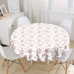 Gül Tasarımlı Dijital Baskılı Yuvarlak Masa Örtüsü - Çap 140cm Realhomes