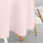 Pembe & Mermer Tasarımlı Dijital Baskılı Yuvarlak Masa Örtüsü - Çap 140cm Realhomes