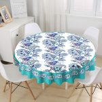 RealHomes Özel Tasarım Dijital Baskılı Modern Yuvarlak Masa Örtüsü - Çap 140cm Realhomes