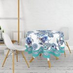 RealHomes Özel Tasarım Dijital Baskılı Modern Yuvarlak Masa Örtüsü - Çap 140cm Realhomes