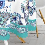 RealHomes Özel Tasarım Dijital Baskılı Modern Yuvarlak Masa Örtüsü - Çap 140cm Realhomes