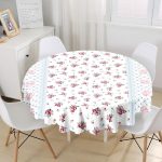 RealHomes Özel Tasarım Dijital Baskılı Modern Yuvarlak Masa Örtüsü - Çap 140cm Realhomes