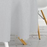 Açık Gri Düz Renkli Dijital Baskılı Yuvarlak Masa Örtüsü - Çap 140cm Realhomes