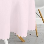 Açık Pembe Düz Renkli Dijital Baskılı Yuvarlak Masa Örtüsü - Çap 140cm Realhomes