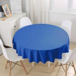 Lacivert Düz Renkli Dijital Baskılı Yuvarlak Masa Örtüsü - Çap 140cm Realhomes