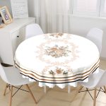 RealHomes Özel Tasarım Dijital Baskılı Modern Yuvarlak Masa Örtüsü - Çap 140cm Realhomes