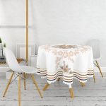 RealHomes Özel Tasarım Dijital Baskılı Modern Yuvarlak Masa Örtüsü - Çap 140cm Realhomes