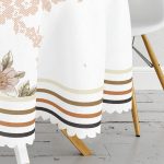 RealHomes Özel Tasarım Dijital Baskılı Modern Yuvarlak Masa Örtüsü - Çap 140cm Realhomes