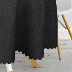 - MasaYuv-siyah-Gorsel3 - Realhomes  Siyah Düz Renkli Dijital Baskılı Yuvarlak Masa Örtüsü - Çap 140cm Realhomes