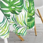 Özel Tasarım Yaprak Motifli Yuvarlak Masa Örtüsü - Çap 140cm Realhomes