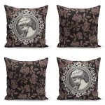 - Rh-K4luset743-Gorsel1 - Realhomes 4'lü Koyu Renkli Etnik Tasarımlı Dijital Baskılı Modern Kırlent Kılıfı Seti Realhomes