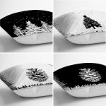 - Rh-K4luset754-Gorsel2 - Realhomes  4'lü Siyah Beyaz Çam Ağacı & Kozalak Tasarımlı Dijital Baskılı Modern Kırlent Kılıfı Seti Realhomes