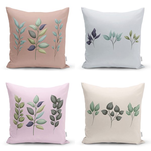 - Rh-K4luset755-Gorsel1 - Realhomes  4'lü Siyah Beyaz Çam Ağacı & Kozalak Tasarımlı Dijital Baskılı Modern Kırlent Kılıfı Seti Realhomes