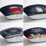 - Rh-K4luset757-Gorsel2 - Realhomes  4'lü Lacivert Renkli Happy New Year Temalı Dijital Baskılı Modern Kırlent Kılıfı Seti Realhomes